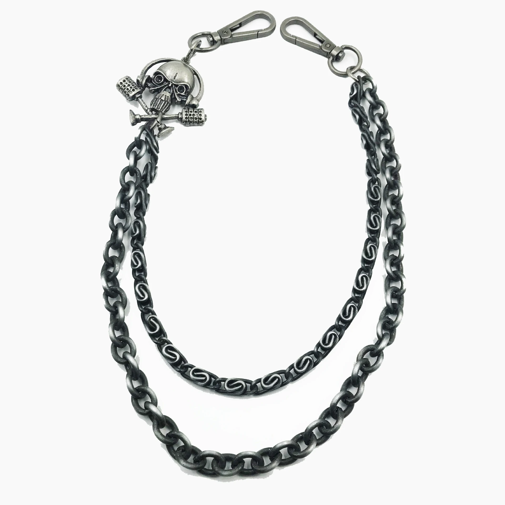 Череп прямые джинсы мужской кошелек цепи Серебряный призрак в стиле панк рок хип