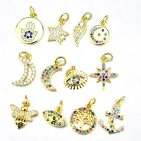 cz charm angel wing pendant micro zircon diy jewelry making necklace bracelet accessories boat anchor jewelry