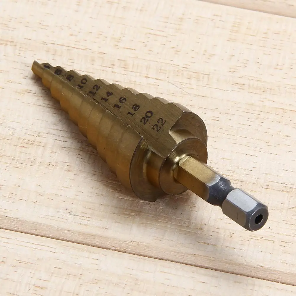 Ступенчатое сверло из быстрорежущей стали с титановым покрытием ступенчатое