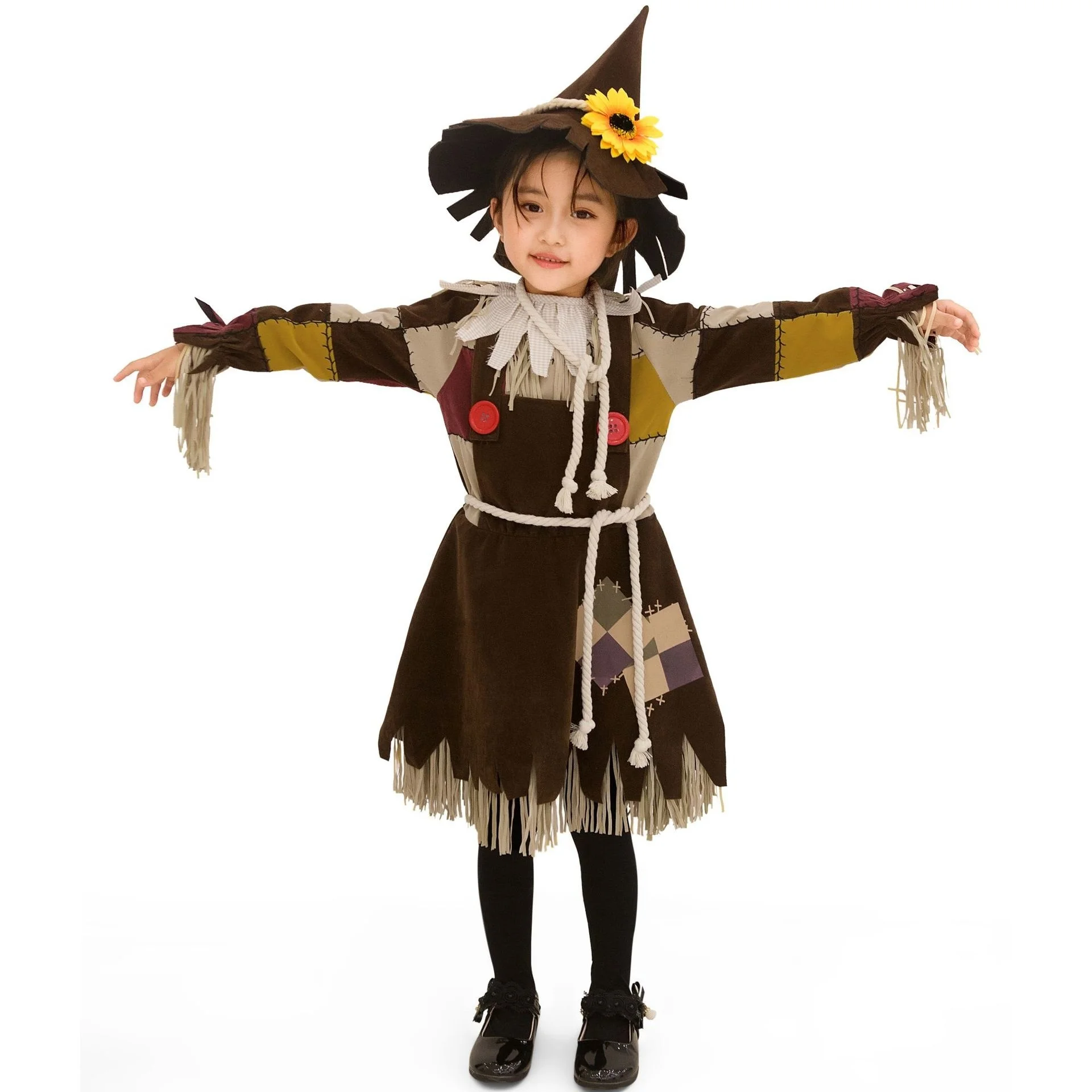 

Xs-l New Halloween Costumes Children's Kindergarten Girls' Little Straw Ugly Drama Stage Performance Clothes