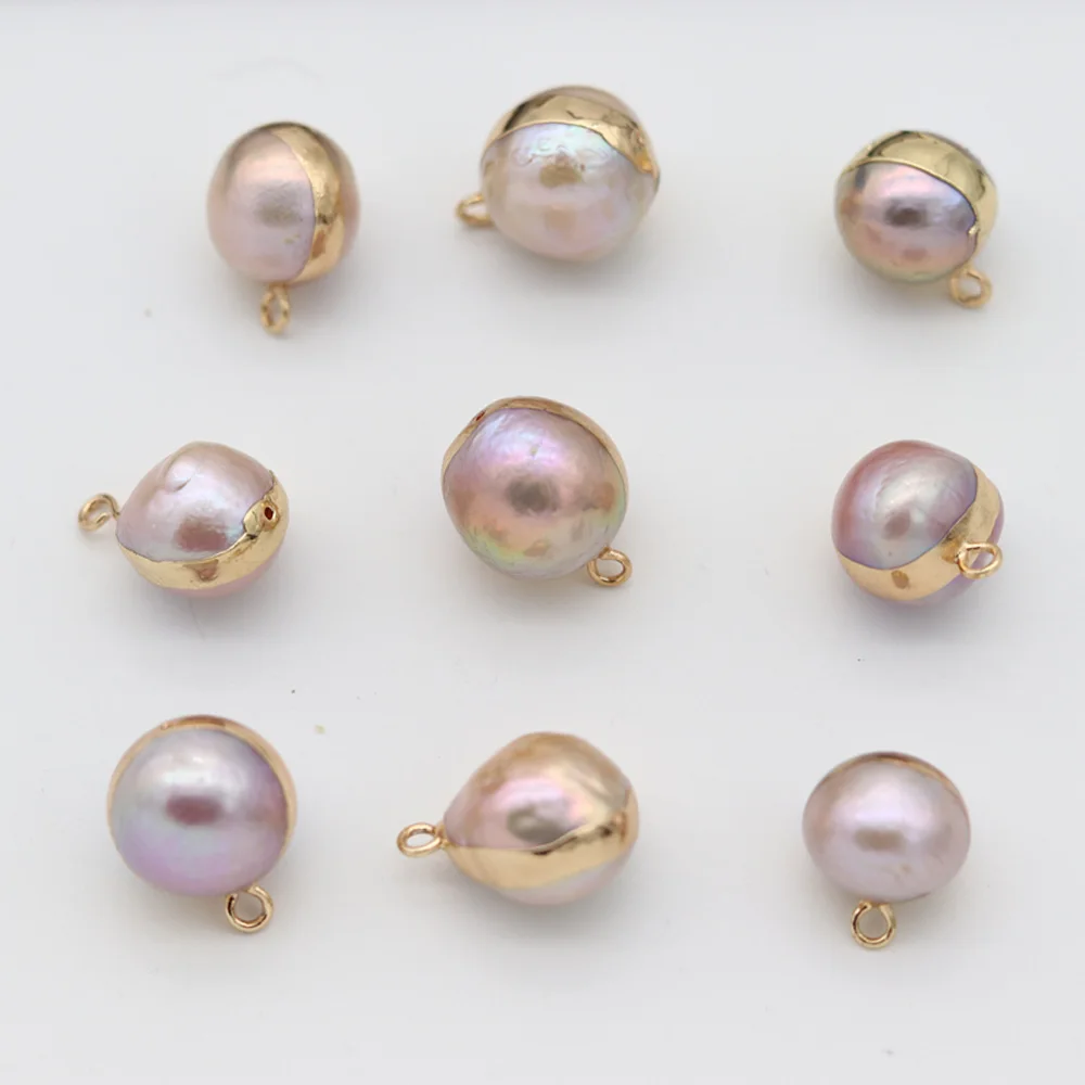 

2Pcs Light Natural Peanut Shape Pearls Connectors for Jewelry Making Necklace DIY Bracelet Charm Accessories Size 8x16-10x18mm
