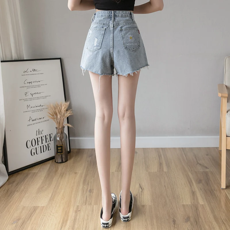 

Fashion jeans 2021 summer high-waist denim shorts loose and thin all-match a-line hot pants short jeans pants for women