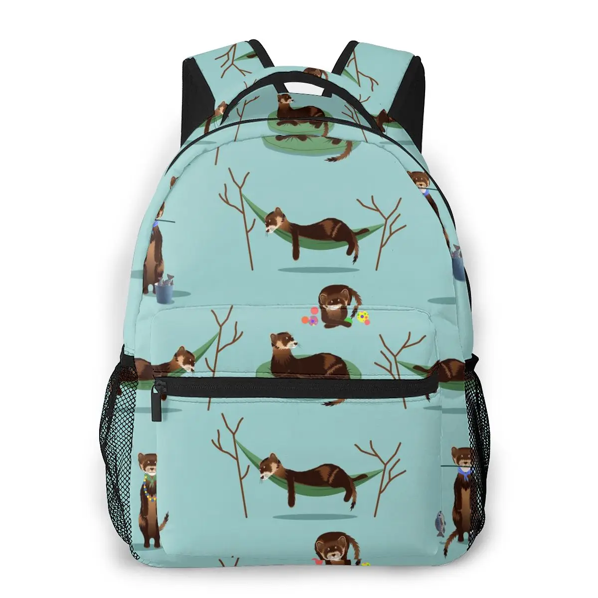 

2021 Backpack Women Shoulder Bag Brown Ferrets Fashion School Bag For Teenage Girl Backpacks Travel Bag