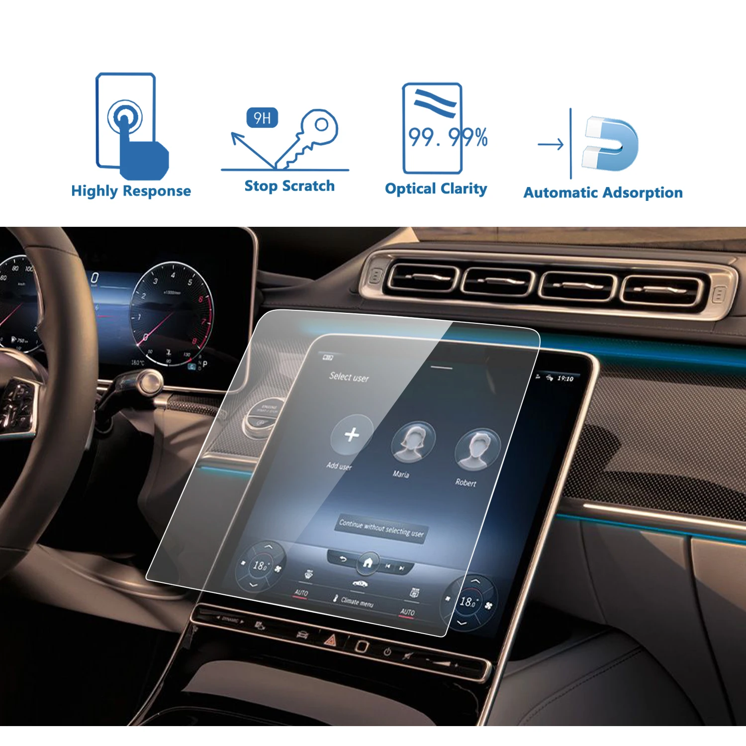 lfotpp car screen protector for s class w223 2021 12 8 inch gps navigation touch center display auto interior accessories free global shipping