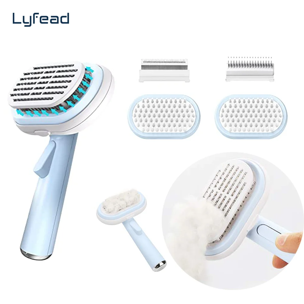

Lyfead 5 in 1 Cat Dog Self Cleaning Slicker Brush with Massage Shedding Removes Loose Hair Dogs Grooming Comb Short Long Hair