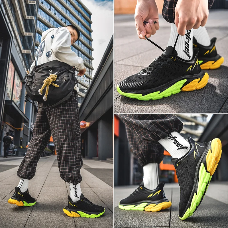 

Running Shoes Men Fashion Outdoor Breathable Sneakers Man Lace-Up Sports Jogging Trainers