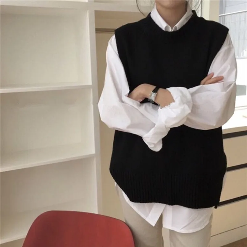 Свитер WAVSIYIER жилет Женский винтажный джемпер на сезон весна-осень-зима вязаный