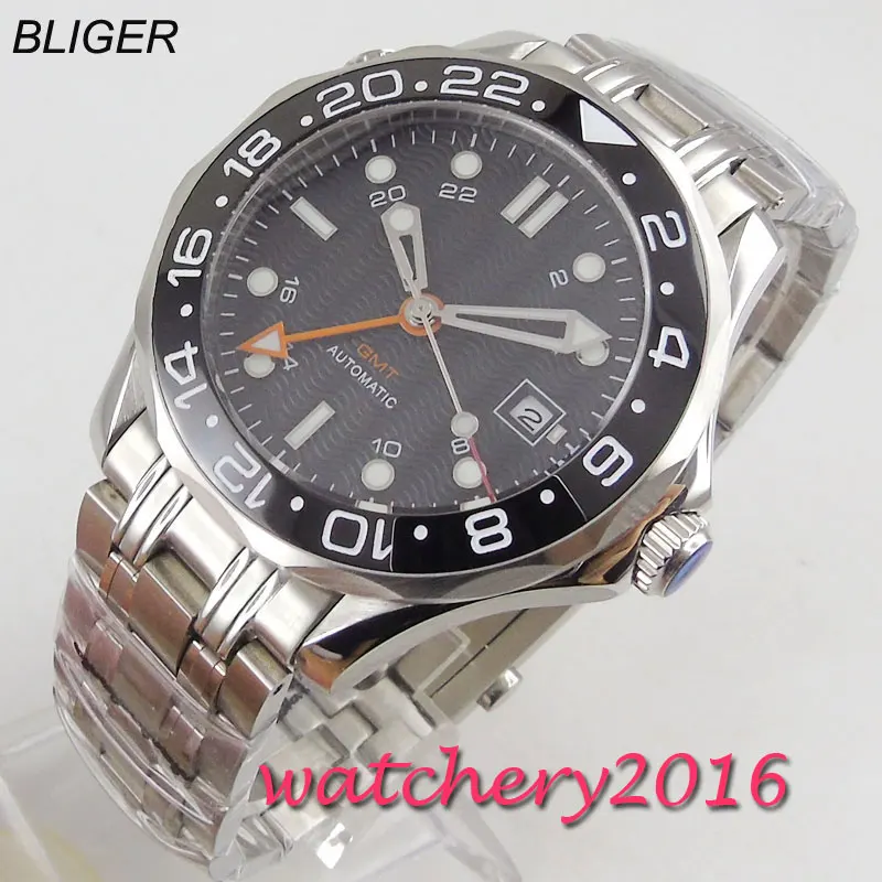 41 мм стерильный черный циферблат керамический ободок сапфировое стекло Дата