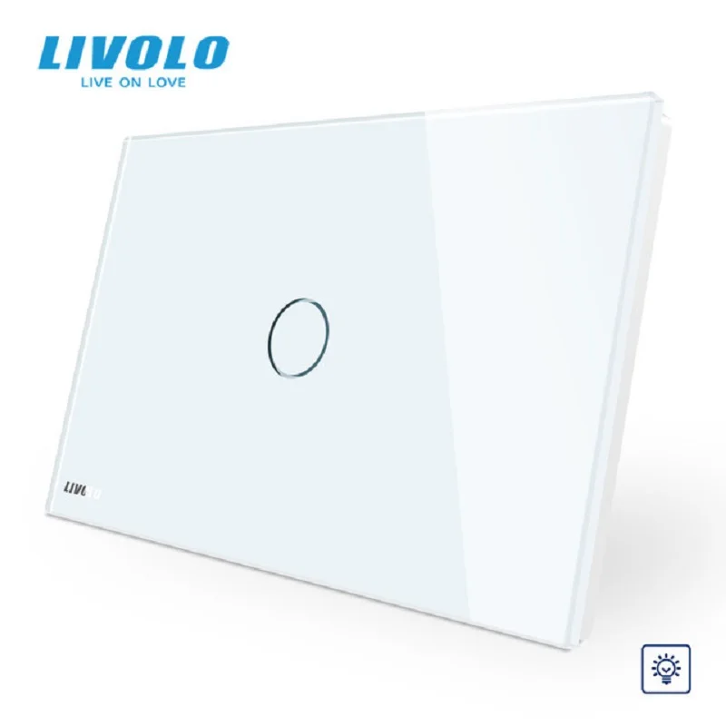 

Livolo Smart Home US/AU standard, White Glass Panel Dimmer Wall Switch, Light Home 1 Gang 1 Way VL-C901D-11 for Led Light