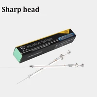 lab micro injector 0 51251025501002505001000ul glass syringe sharp head needle for gas chromatograph