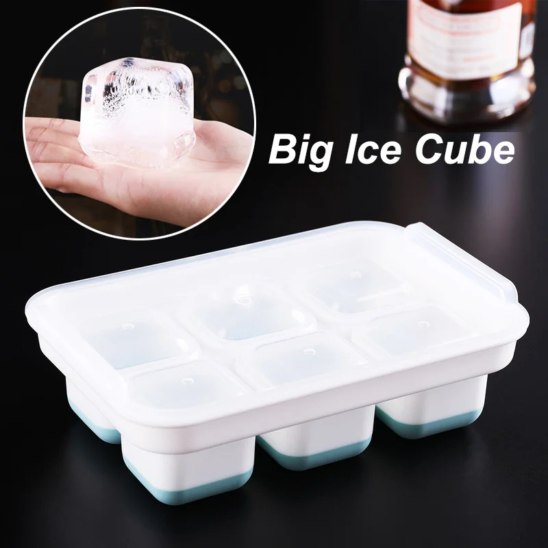 

Big Size Silicone Ice Cube Tray Ice Cubes Food Grade Reusable Square Ice Maker Mold Bar Whiskey Ice Maker Mold Tool Kitchen