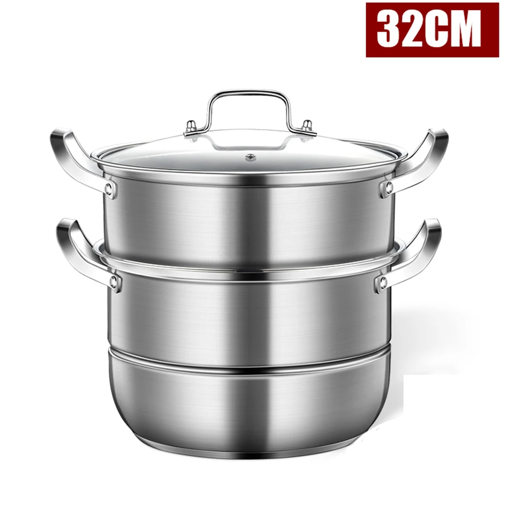 Двухслойная Паровая кастрюля из нержавеющей стали для супа универсальные