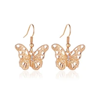 2020 new womens butterfly earrings hollow style creative love heart keys insect earrings wedding party girls ear jewelry