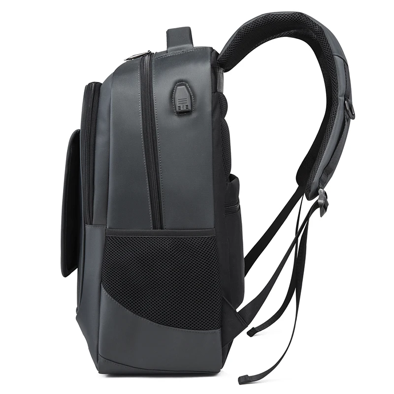 Водонепроницаемый однотонный большой рюкзак мужские сумки для ноутбука Черный