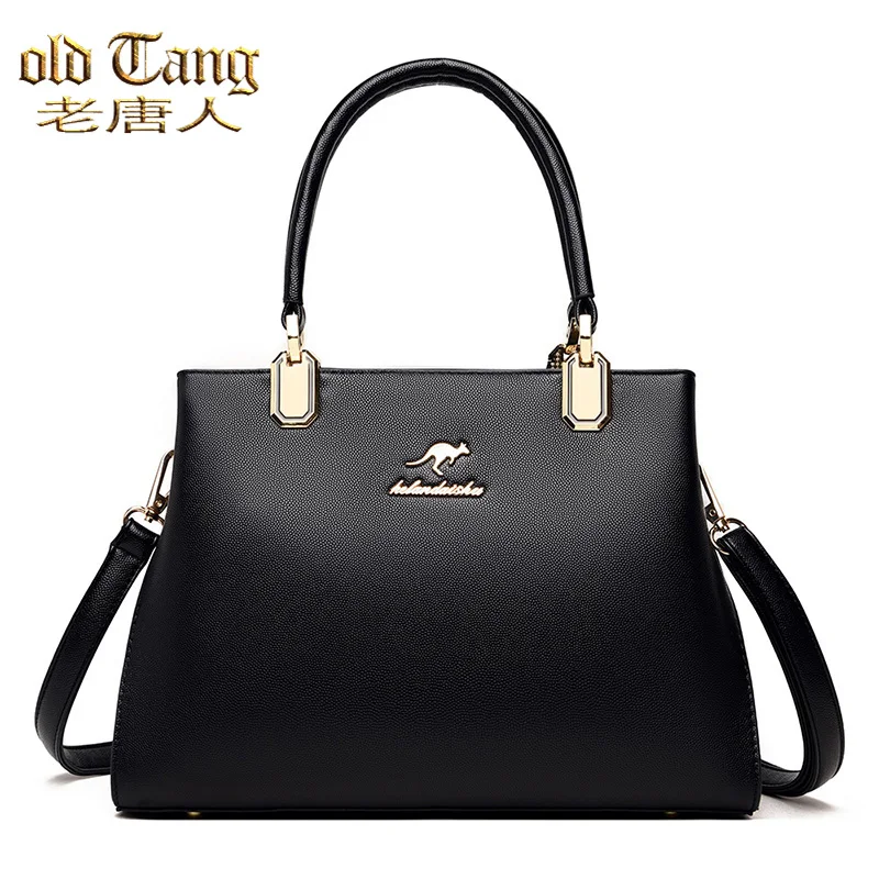 

OLD TANG Famous Brand High Quality Leather Shoulder Messenger Bags for Women 2021 Solid Color Casual Concise HandBag Sac A Main