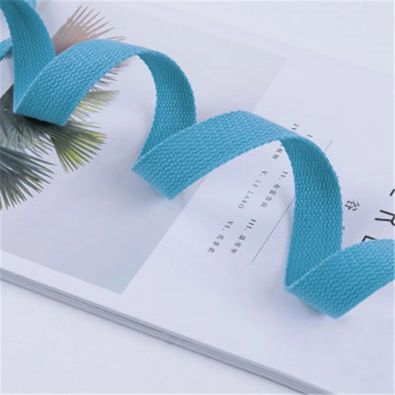 Light Blue 10 м 25 мм ширина холщовая тесьма полиэстер хлопок лента ремень швейная сумка ремень аксессуары для изготовления ремней шитье сделай сам Ремесло - Цвет: Light Blue