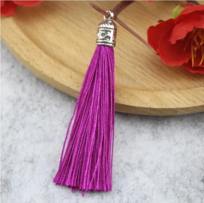 Dark Pink 10 шт. серебряная кепка с кисточками, ювелирный занавес, декор одежды, аксессуары, самодельный брелок, сумка для мобильного телефона, бахрома, кисточки, нарядные ремни, подвеска - Цвет: Dark Pink