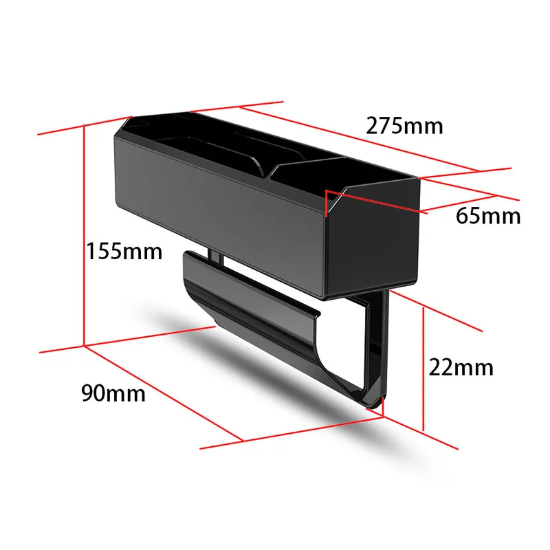 

Car Accessories Organizer Box Auto Seat Gap Storage With Charger Cable For IOS/Android/Type C Dual USB Port Auto Stowing Tidying