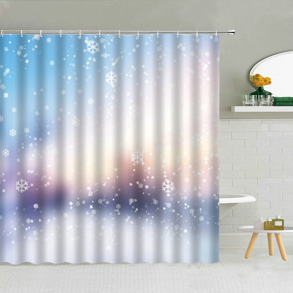 Штора для душа с блестками и градиентом тканевая занавеска изображением