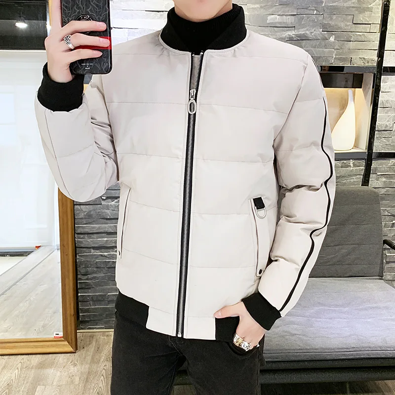 New Style Stand-up Collar Cotton-padded Jacket Men's Baseball Collar Autumn and Winter Down Jacket