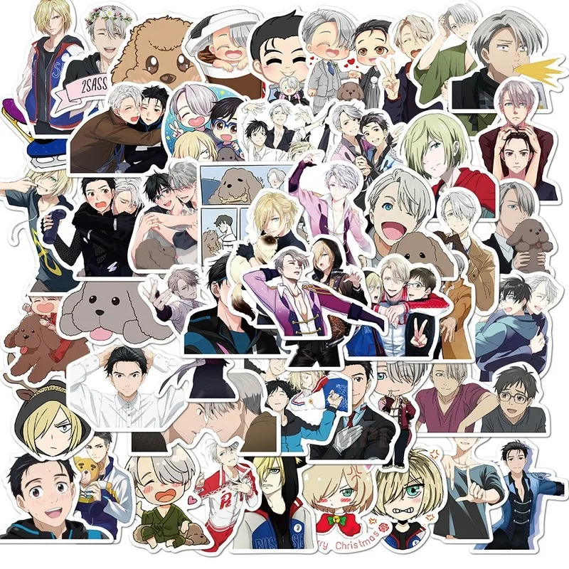 

50PCS YURI on ICE Sticker Toy For Children Gifts Figure Skating Anime Stickers to DIY Helmet Laptop Bicycle Suitcase Stationery