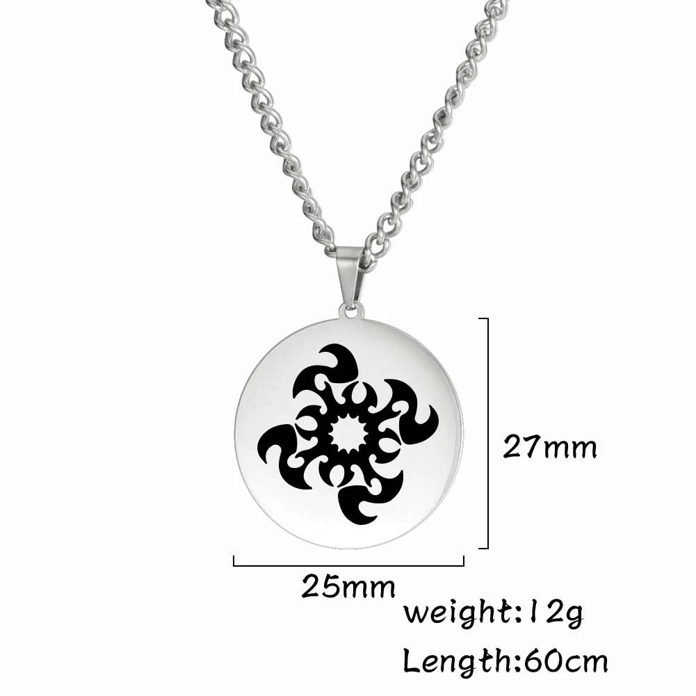 

LIKGREAT Stainless Steel Gold Plated Ethnic Sun Flame Pendent Necklace for Women Men Birthday Party Fashion Trendy Charm Jewelry