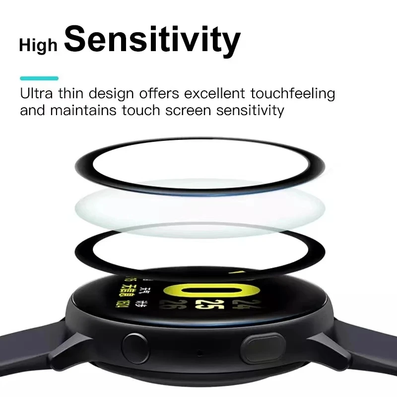 20D Curved Edge Tempered Glass For Samsung Galaxy Watch Active 2 40MM & 44MM Smart Watch Screen Protector Film Glass Accessories