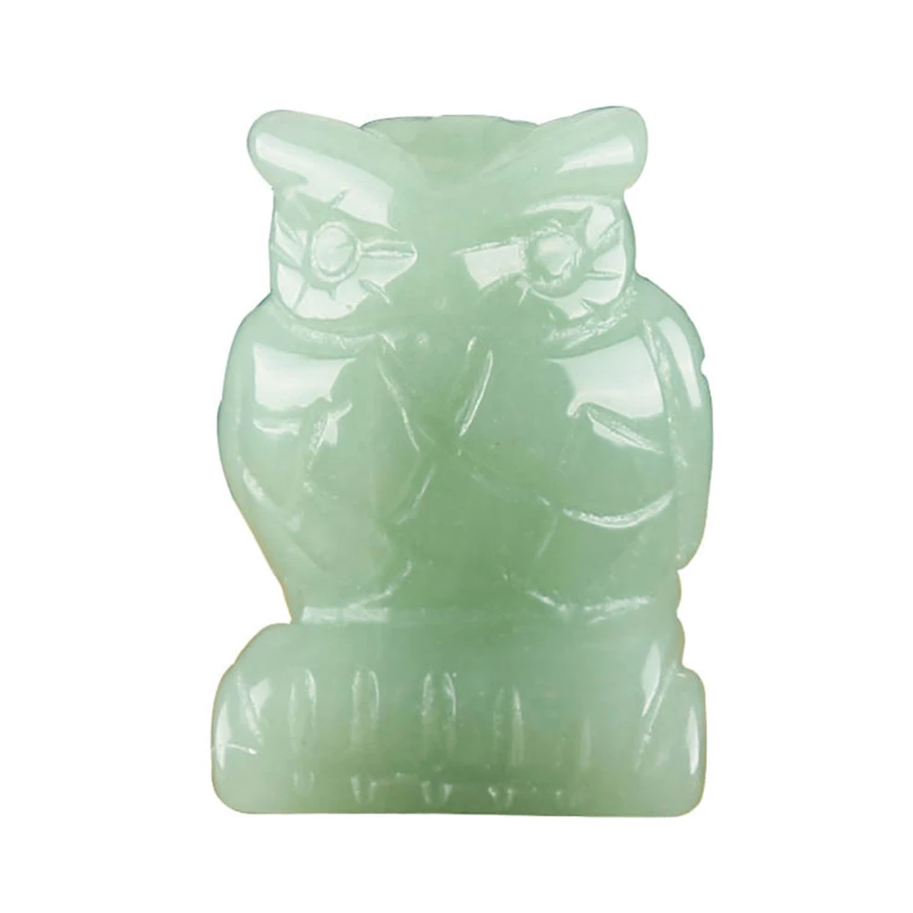 40 мм резной камень Фигурка Совы Птицы подарок ремесло орнамент фэн шуй