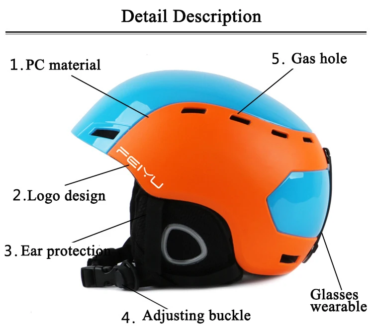 Женский лыжный шлем мужской защитный Снежный сноуборд для зимних видов спорта