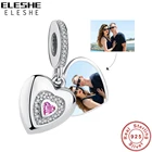 ELESHE колько Forever Love 925 пробы серебро сердце Очаровательная подвеска с CZ для фотосъемки по индивидуальному заказу тонкой бусы, подходят к оригинальному браслету, сделай сам, ювелирное изделие