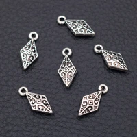 30pcs silver color mini 3d prismatic shuttle dart pendant retro earrings bracelet diy metal jewelry charms handmade supplies