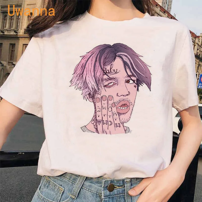 

Graphic Lil Peep Women T Shirt Print Hip Hop Tshirts Short Sleeve Casual White Top Tee Female Harajuku T-Shirts Woman Clothes