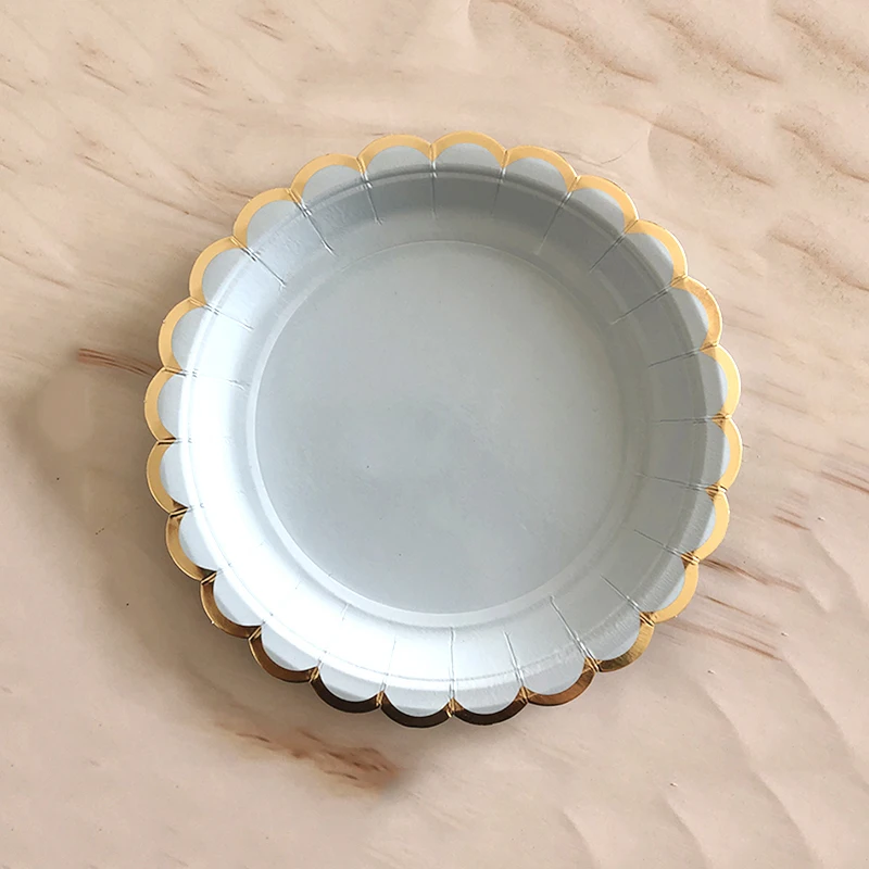 40 шт./компл. синяя одноразовая посуда бумажные тарелки для вечеринки салфетка