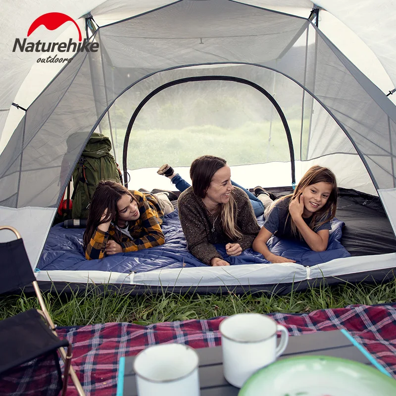 Палатка Naturehike туристическая на 3 человек 210T полиэстер серебристое покрытие