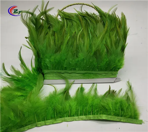 No.30 lime green 10 ярдов, 10-15 см, отделка из натурального меха хакле/петух, хвост, куриное перо, отделка для платья/юбки/костюма/ремесла, 35 цветов - Цвет: No.30 lime green