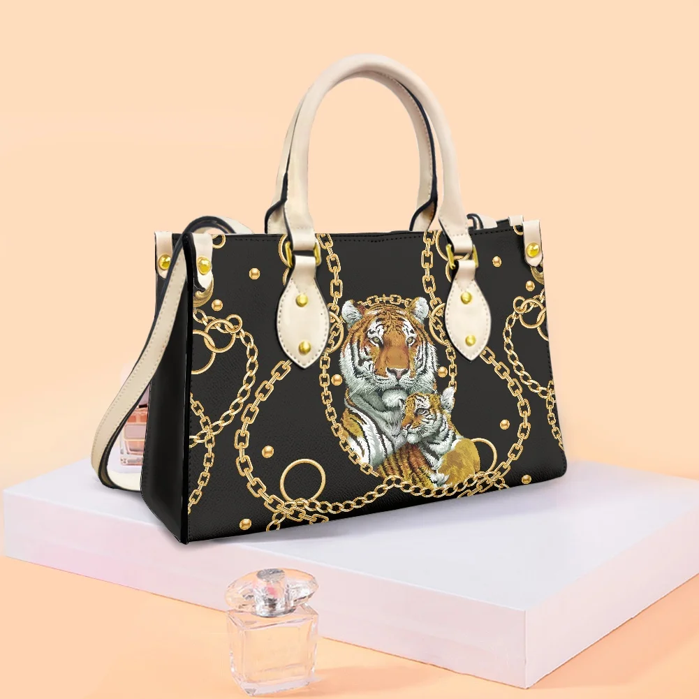

Casual Women Bag Tiger Mother And Son Printed Shoulder Crossbody Bags for Girl Handbag Bolso Mujer Luxury Bag Woman Femalebag