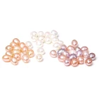 Бусины для изготовления ювелирных изделий, полупросверленные белые жемчужины овальной формы с золотыми каплями, натуральный фиолетовый жемчуг, аксессуары для рукоделия, серьги 510 шт., 8-9 мм