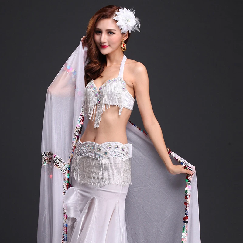 Женский костюм для танца живота блестящая шаль вуаль представлений 214*150 см|belly dance