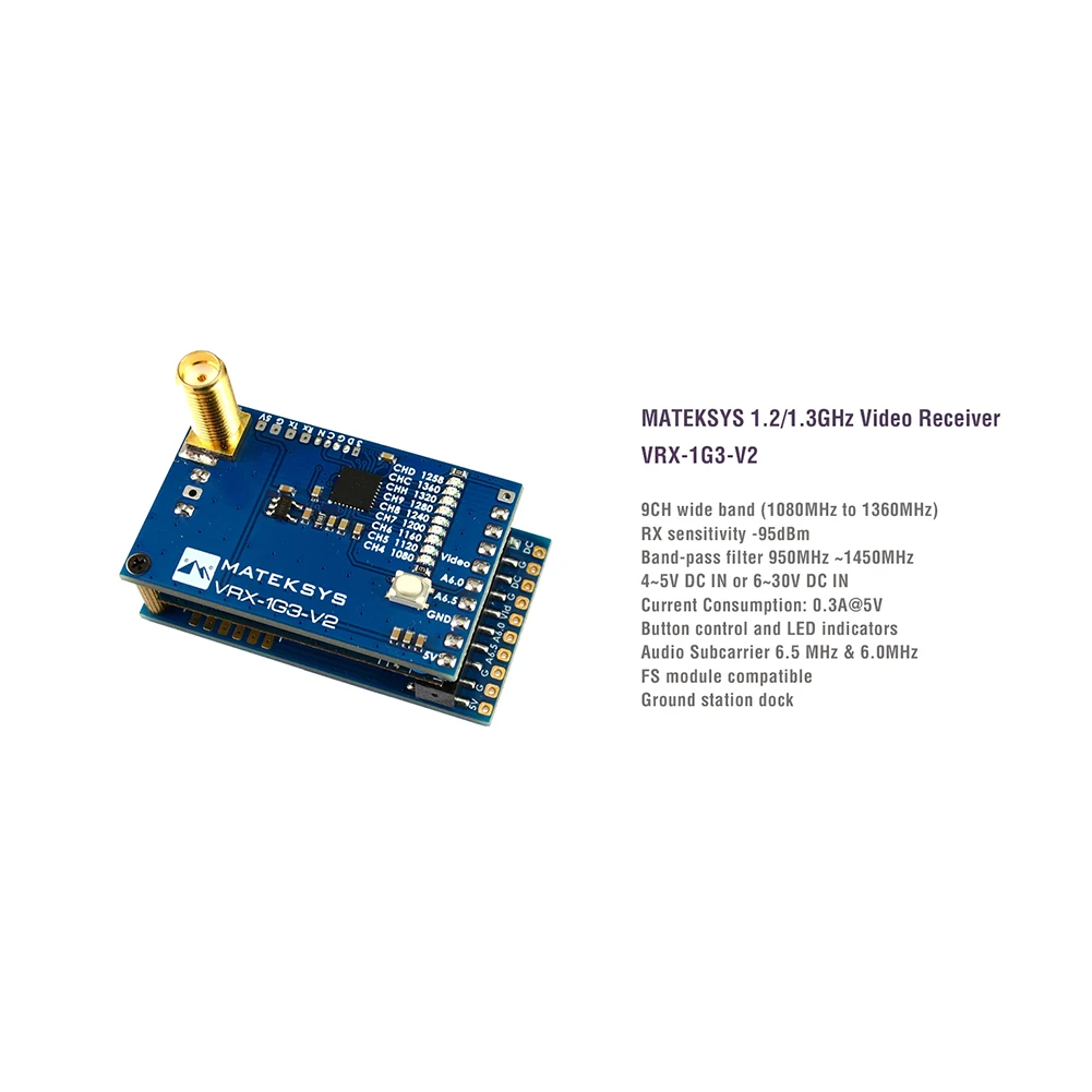 

AMYGOJJ Matek Systems Video Receiver 1.2/1.3ghz, Vrx-1g3-v2