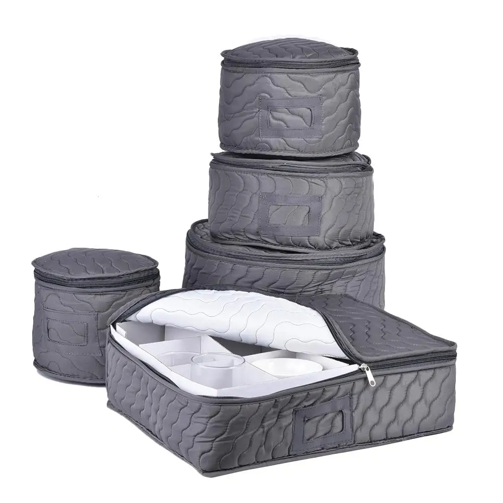 5 шт. набор круглая сумка для хранения посуды войлочные протекторы чехол с