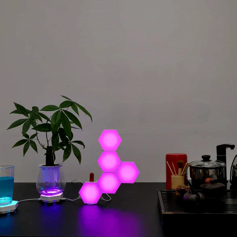 

Quantum Light Touch Sensor Night Lights LED Hexagon Light Magnetic Modular touch Wall Lamp Creative Home Decor Color Night lamp