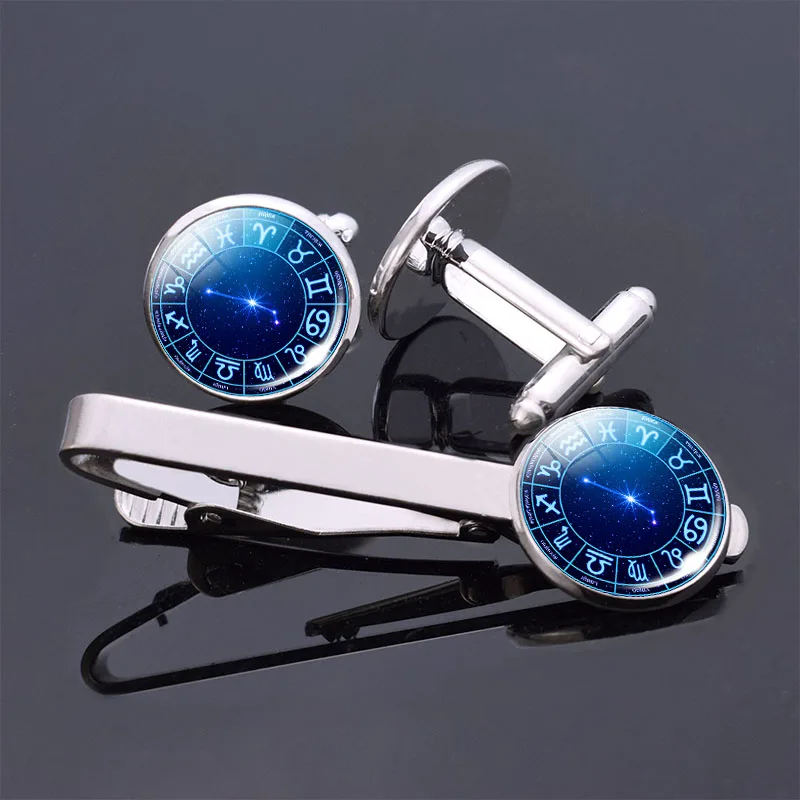 Модные мужские Запонки И Зажимы для галстука с 12 созвездиями | Украшения и
