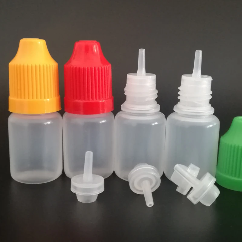 500pcs 5ML Empty LDPE Plastic Dropper Bottle With Long Thin Tip And Childproof Caps For E Liquid, Glue DIY Craft