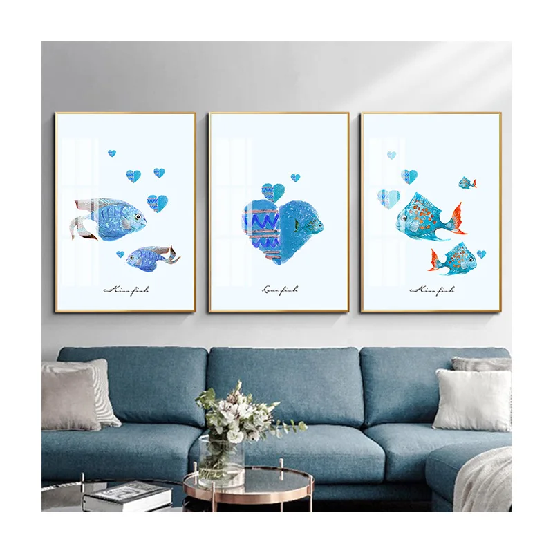 

Anime Living Room Decor Painting Nordic Creative Whale Cartoon Animal Dining Children's Bedroom Frameless Draw