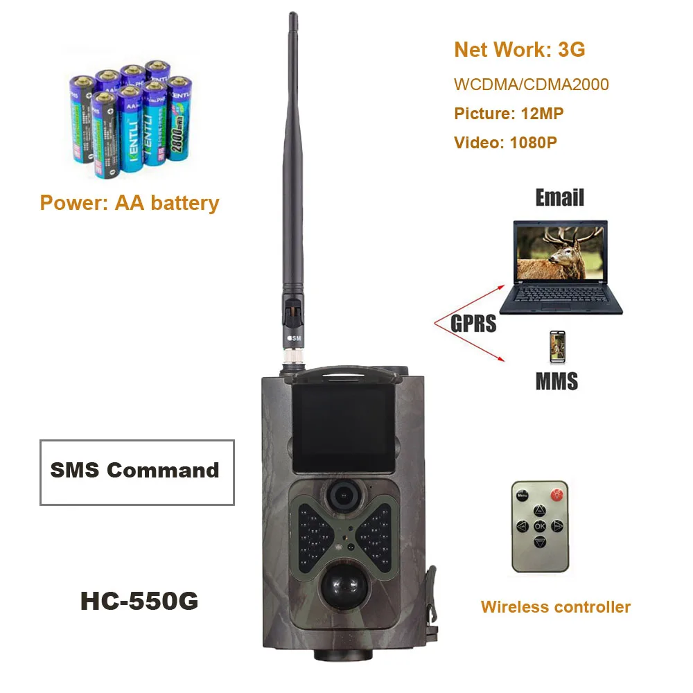 

Suntek HC550G Hunting Camera Night Vision support 3G GPRS MMS SMTP/SMS 16MP 1080P Scouting Trail Camera
