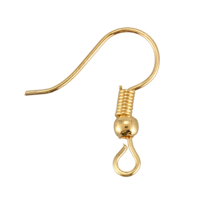 

100 Gold Plated Earring Hooks Wires (50Prs) 19mm
