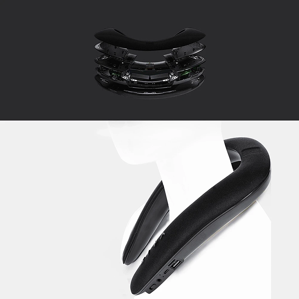 OUTMIX 5D стерео беспроводной Bluetooth динамик водонепроницаемый носимый кольцо шейный Спорт шеи подвесной микрофон Bluetooth аудио вызов