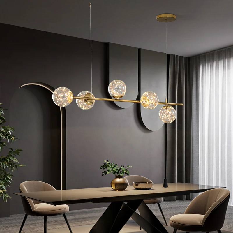 

Minimalist Gold Fixture Indoor Home Lamp Pendant Light Lustre Luminaire Creative For Living Dining Room LED Bedroom Hanging Lamp