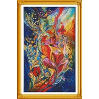 beautiful colorful peacock cross stitch kit count 14ct 11ct animal pattern embroidery set diy hand embroidery needlework crafts