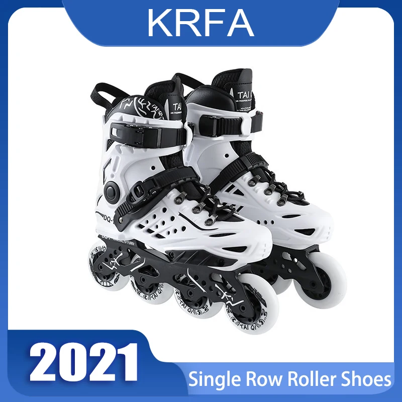 

Черные/белые роликовые коньки, Профессиональные роликовые коньки, слаломы, Взрослые роликовые коньки, унисекс, скользящие свободные кроссо...